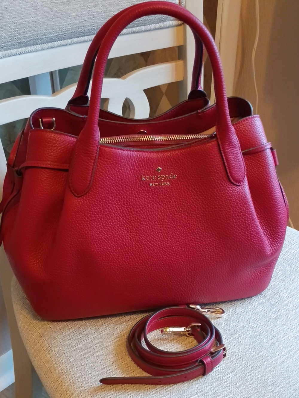 Kate Spade Large Dumpling Satchel Blackberry Preserves
